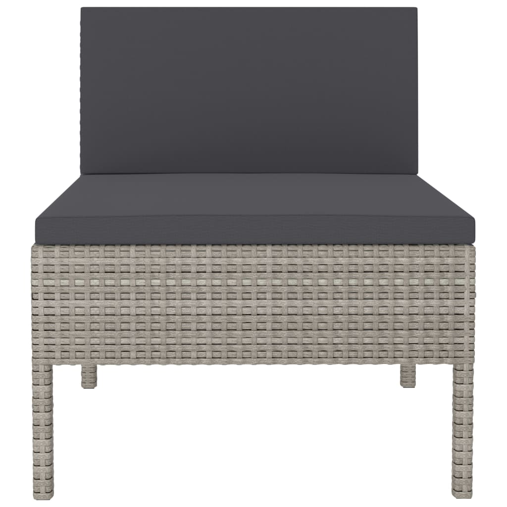 Tuinstoelen 3 st met kussens poly rattan grijs is nu te koop bij PeponiXL, paradijselijk wonen!