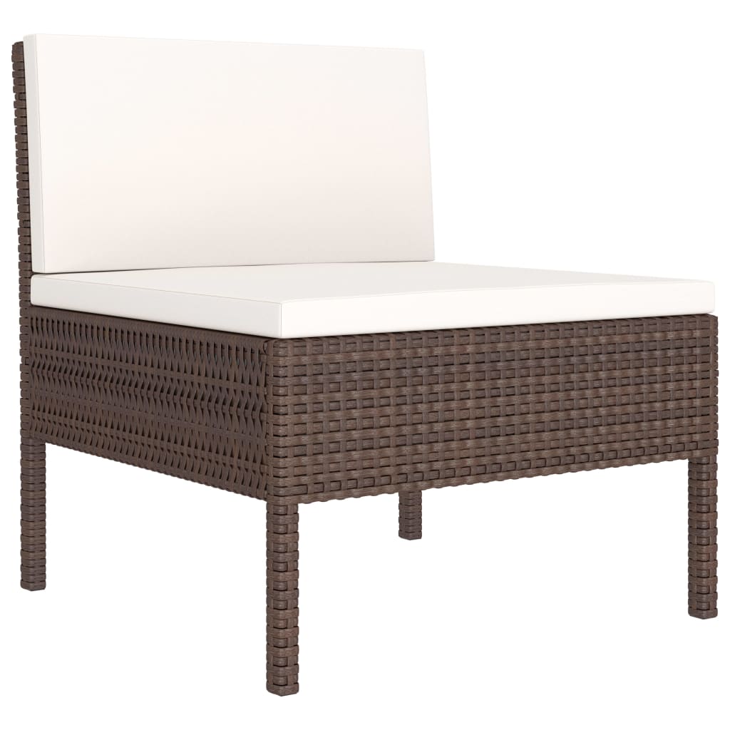 2-delige Loungeset met kussens poly rattan bruin is nu te koop bij PeponiXL, paradijselijk wonen!