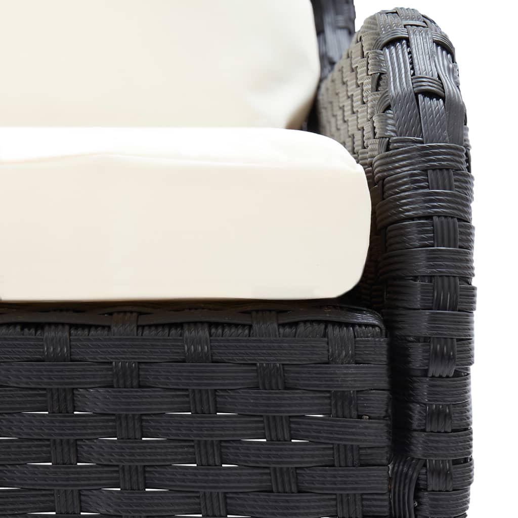 Tuinhoekbanken 2 st poly rattan zwart is nu te koop bij PeponiXL, paradijselijk wonen!