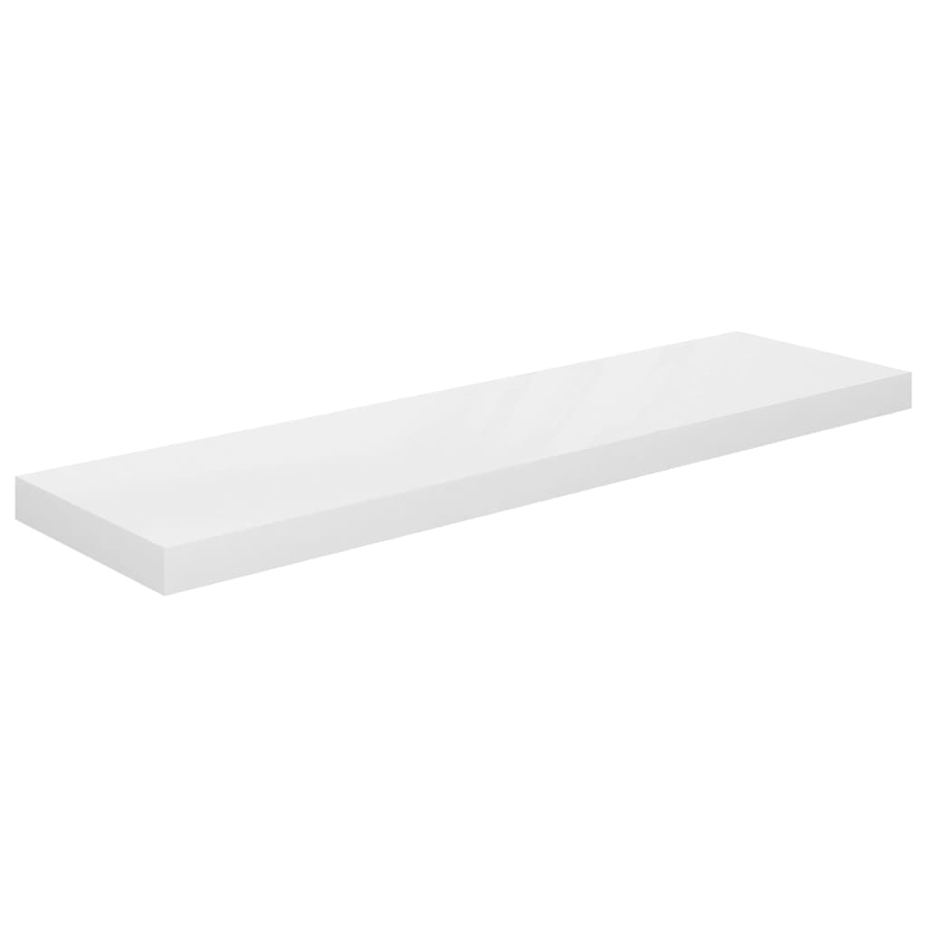 Wandschap zwevend 90x23,5x3,8 cm MDF hoogglans wit is nu te koop bij PeponiXL, paradijselijk wonen!