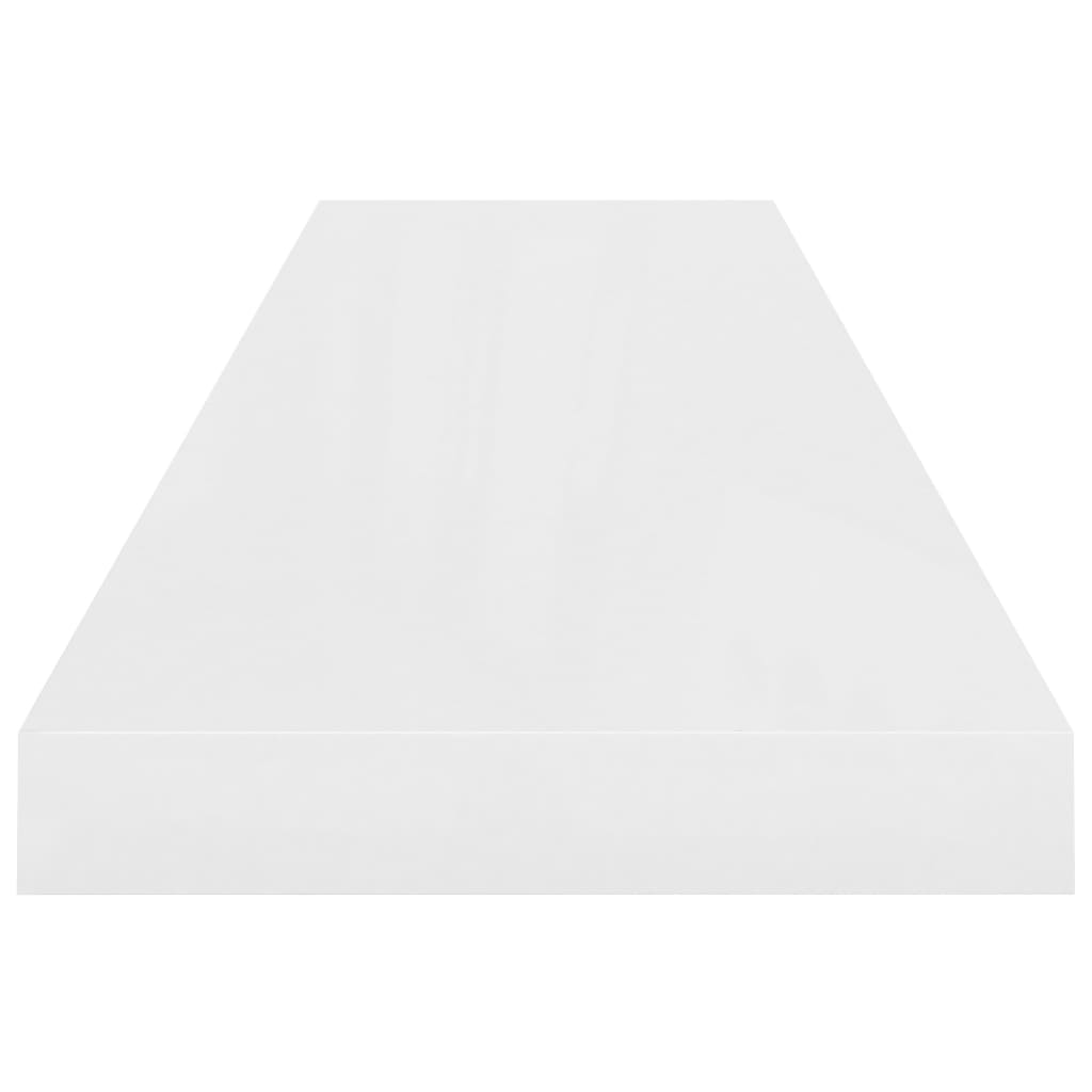 Wandschap zwevend 90x23,5x3,8 cm MDF hoogglans wit is nu te koop bij PeponiXL, paradijselijk wonen!