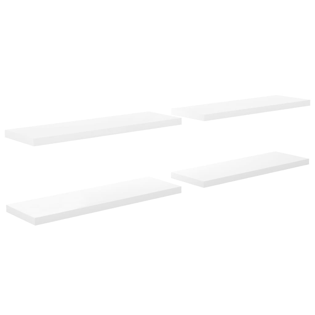 Wandschappen zwevend 4 st 120x23,5x3,8 cm MDF hoogglans wit is nu te koop bij PeponiXL, paradijselijk wonen!