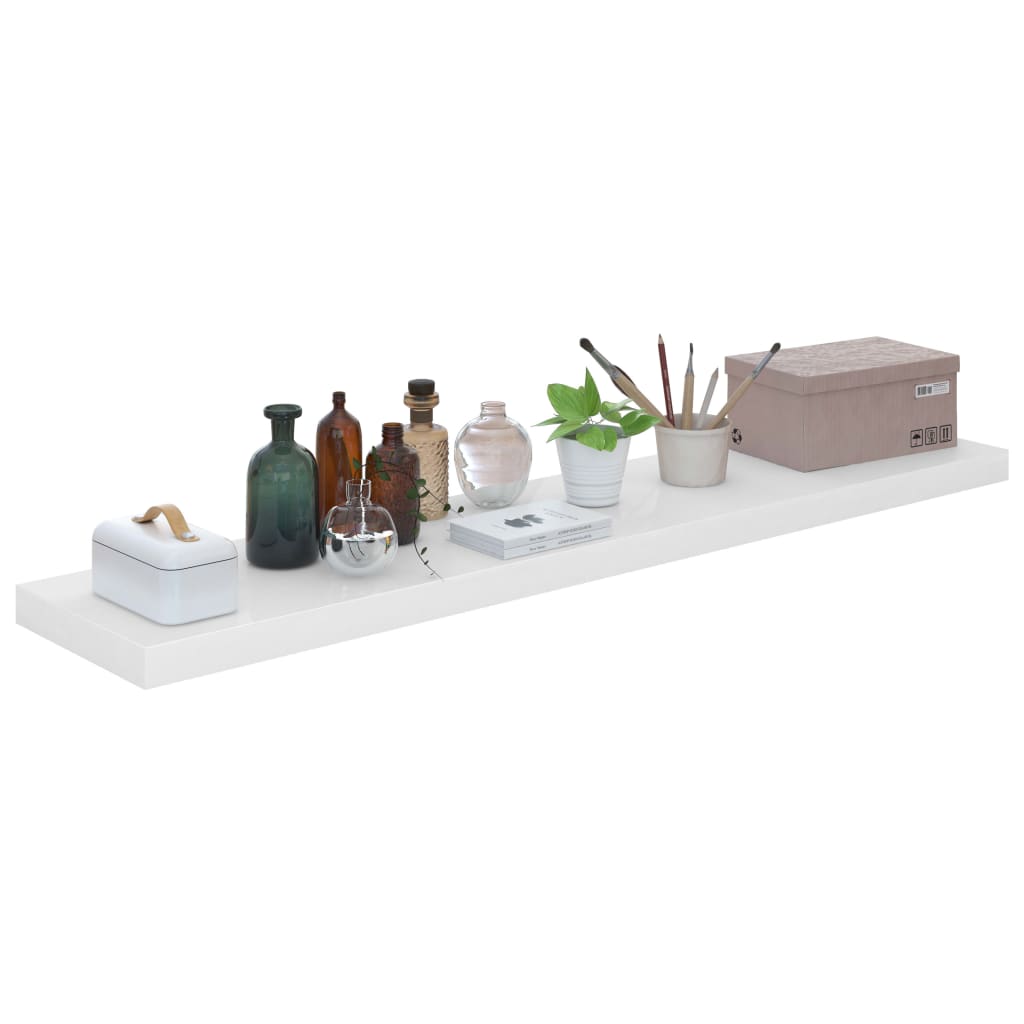 Wandschappen zwevend 4 st 120x23,5x3,8 cm MDF hoogglans wit is nu te koop bij PeponiXL, paradijselijk wonen!