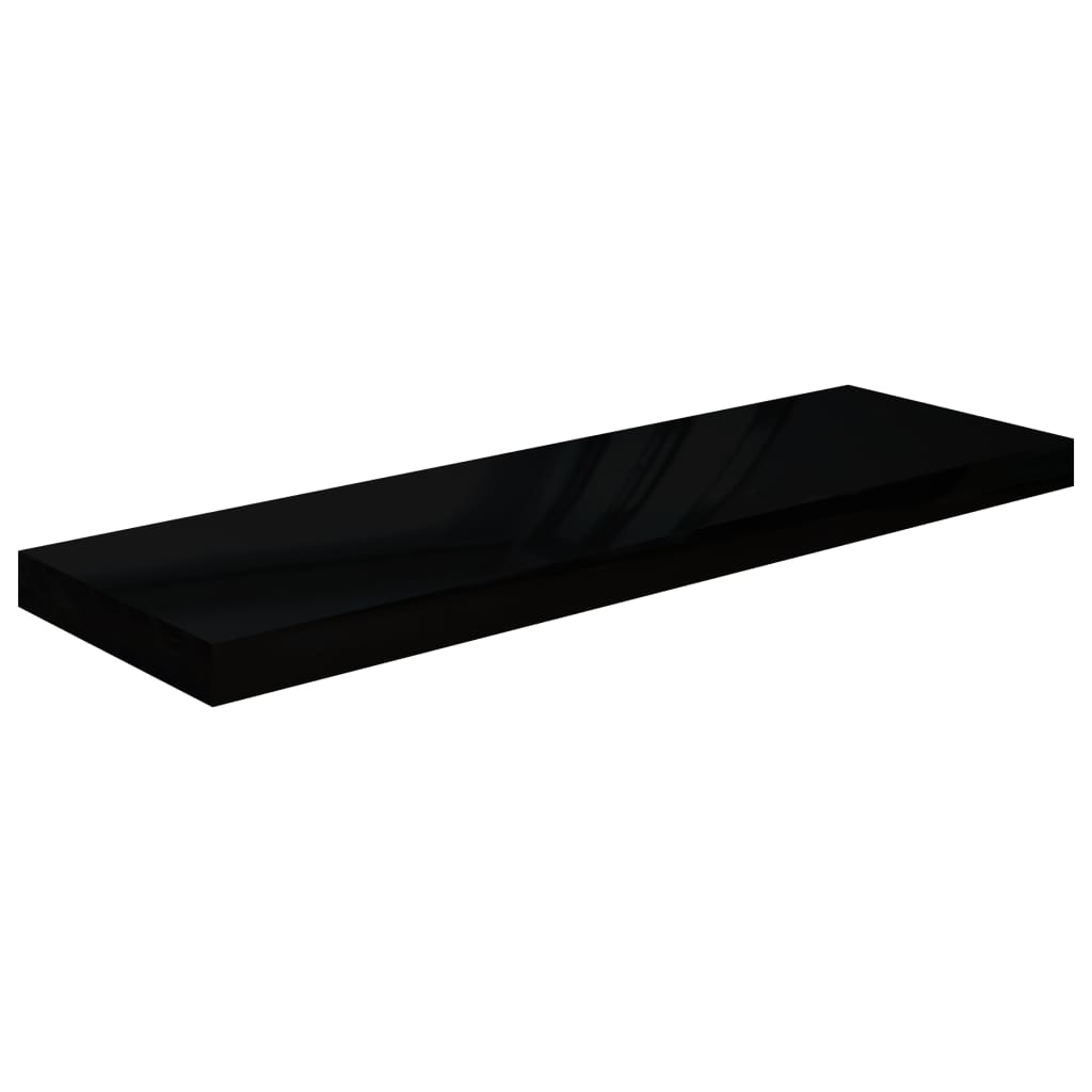 Wandschappen zwevend 4 st 80x23,5x3,8 cm MDF hoogglans zwart is nu te koop bij PeponiXL, paradijselijk wonen!