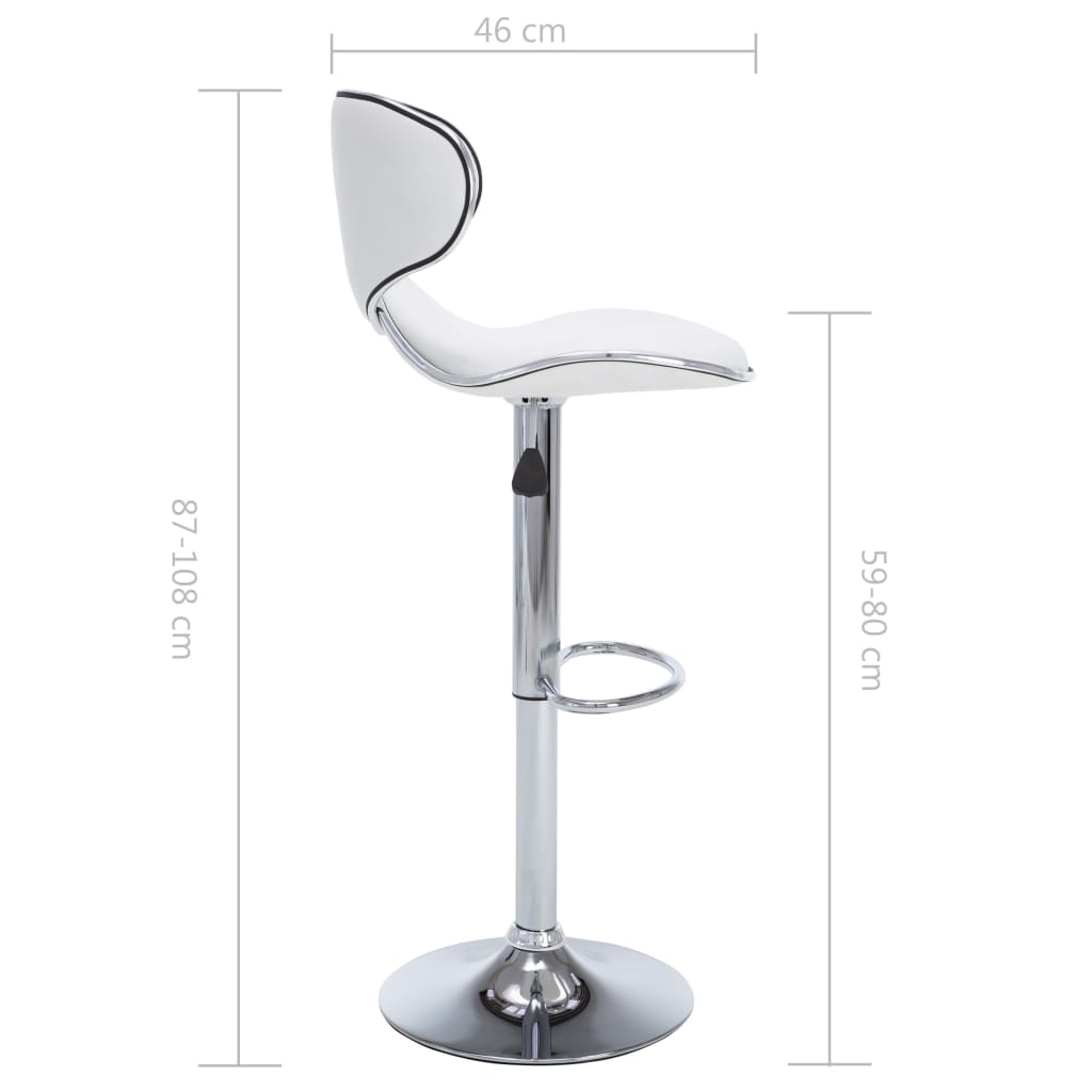 Barstoelen 2 st kunstleer wit is nu te koop bij PeponiXL, paradijselijk wonen!