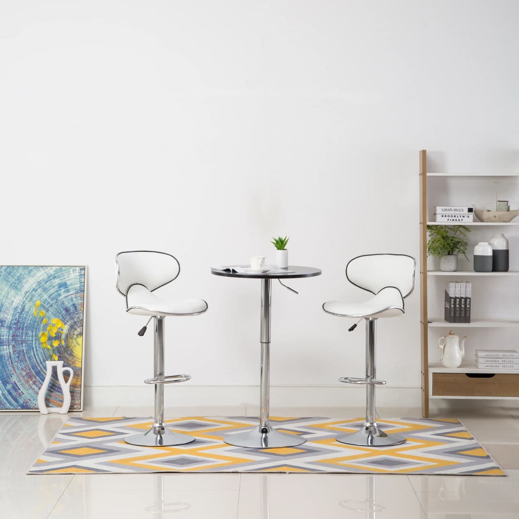 Barstoelen 2 st kunstleer wit is nu te koop bij PeponiXL, paradijselijk wonen!