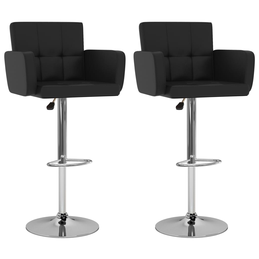Barstoelen 2 st kunstleer zwart is nu te koop bij PeponiXL, paradijselijk wonen!