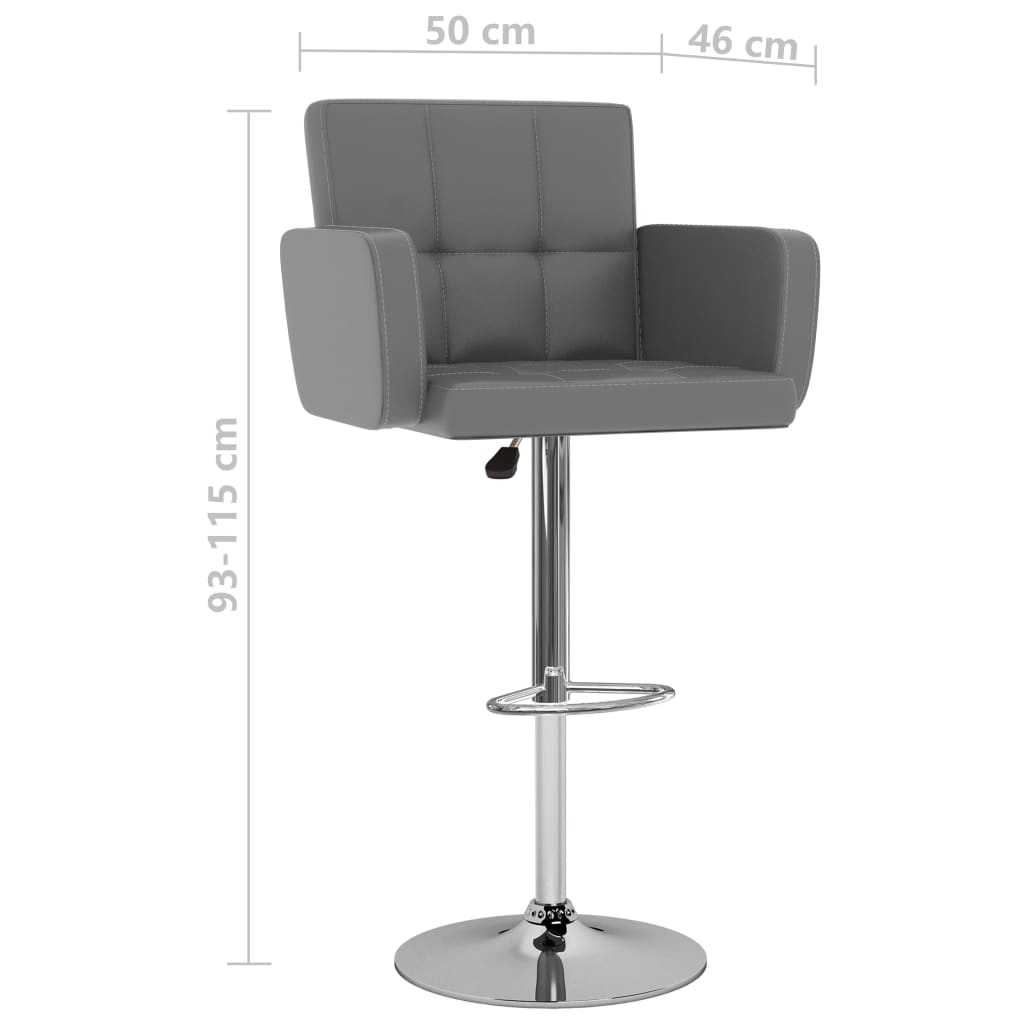Barkrukken 2 st kunstleer grijs is nu te koop bij PeponiXL, paradijselijk wonen!