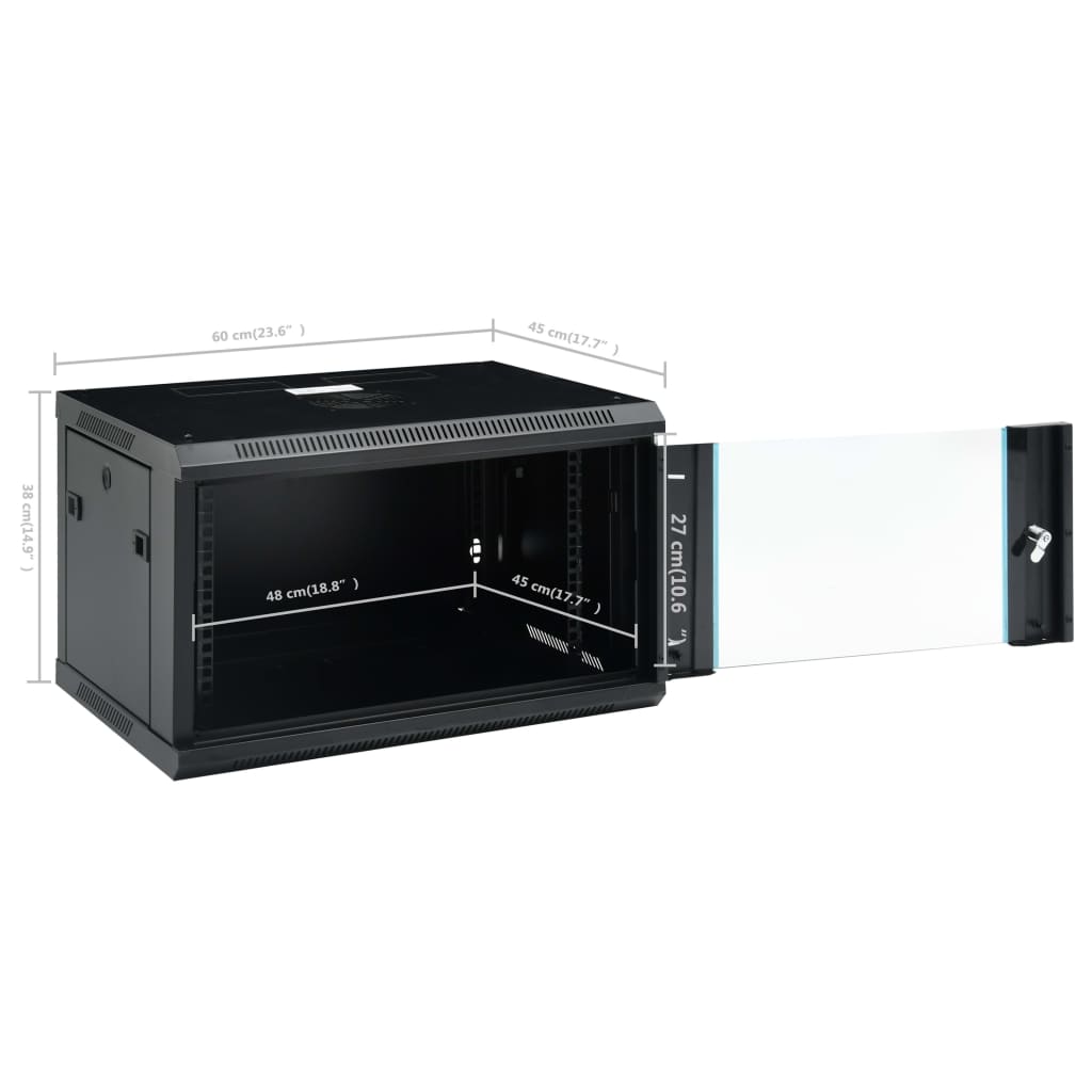 Netwerkkast voor aan de muur 6U 19" IP20 600x450x350 mm is nu te koop bij PeponiXL, paradijselijk wonen!