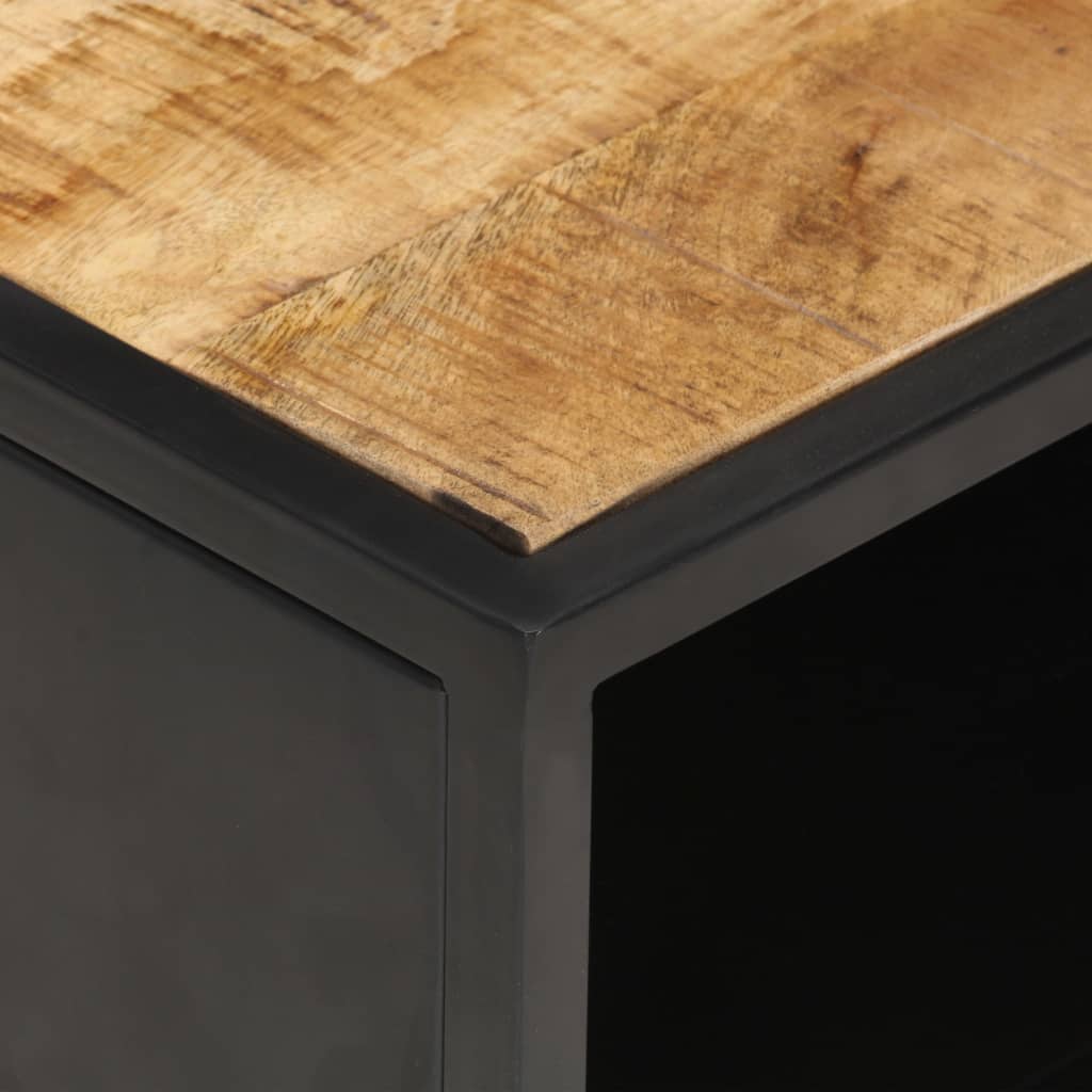 Salontafel met bewerkte deur 90x55x36 cm ruw mangohout is nu te koop bij PeponiXL, paradijselijk wonen!