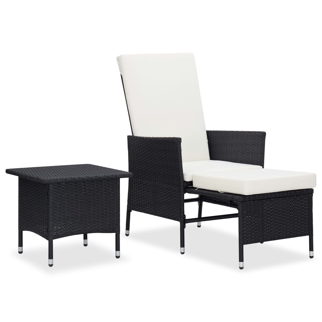 2-delige Loungeset met kussens poly rattan zwart is nu te koop bij PeponiXL, paradijselijk wonen!