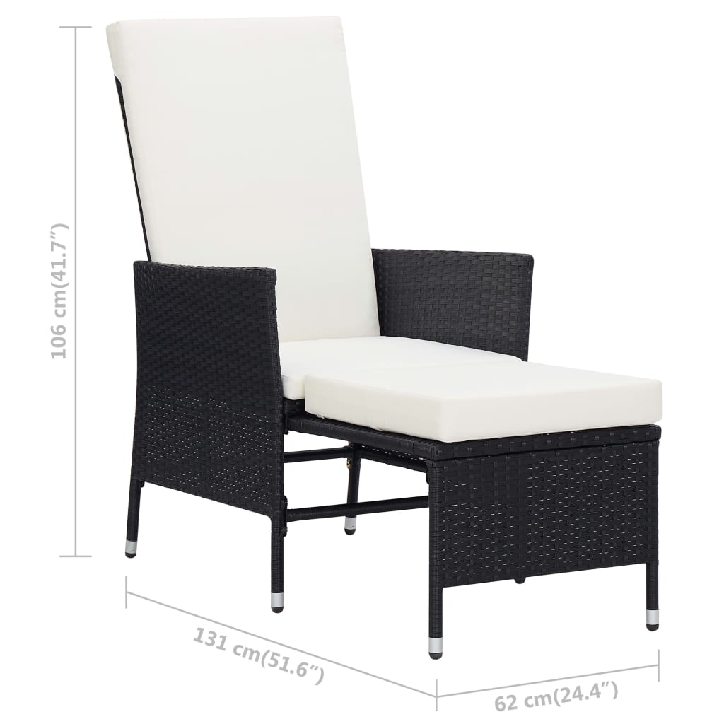 2-delige Loungeset met kussens poly rattan zwart is nu te koop bij PeponiXL, paradijselijk wonen!