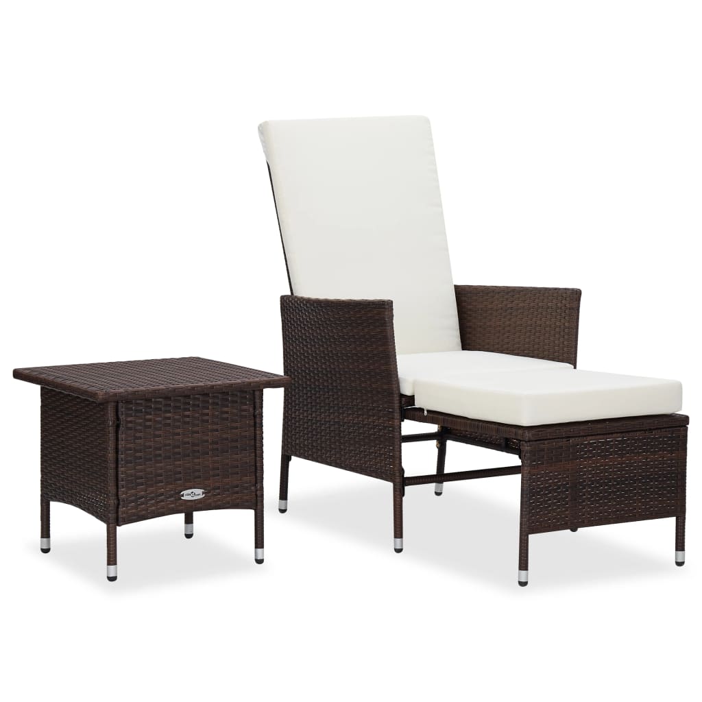 2-delige Loungeset met kussens poly rattan bruin is nu te koop bij PeponiXL, paradijselijk wonen!