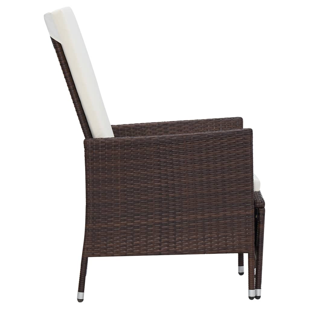 2-delige Loungeset met kussens poly rattan bruin is nu te koop bij PeponiXL, paradijselijk wonen!