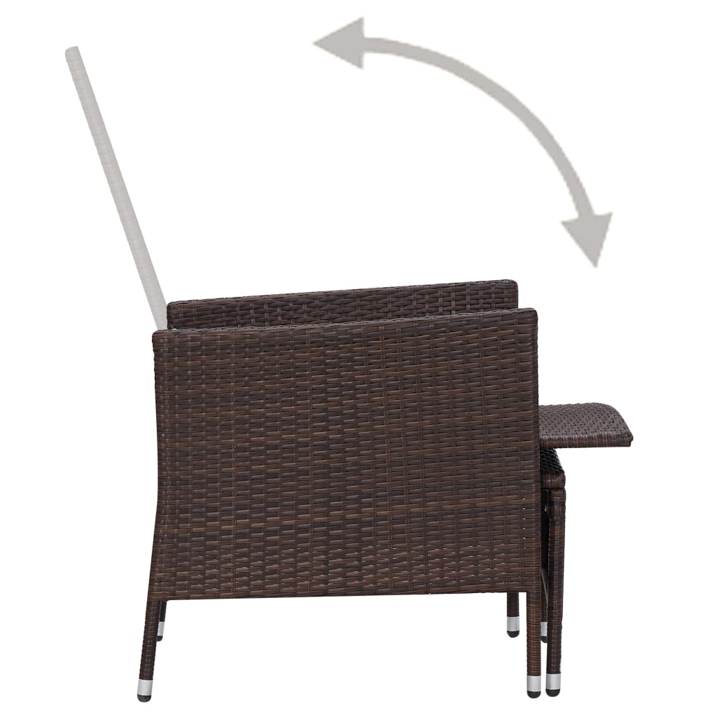 2-delige Loungeset met kussens poly rattan bruin is nu te koop bij PeponiXL, paradijselijk wonen!