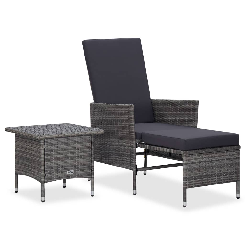 2-delige Loungeset met kussens poly rattan grijs is nu te koop bij PeponiXL, paradijselijk wonen!