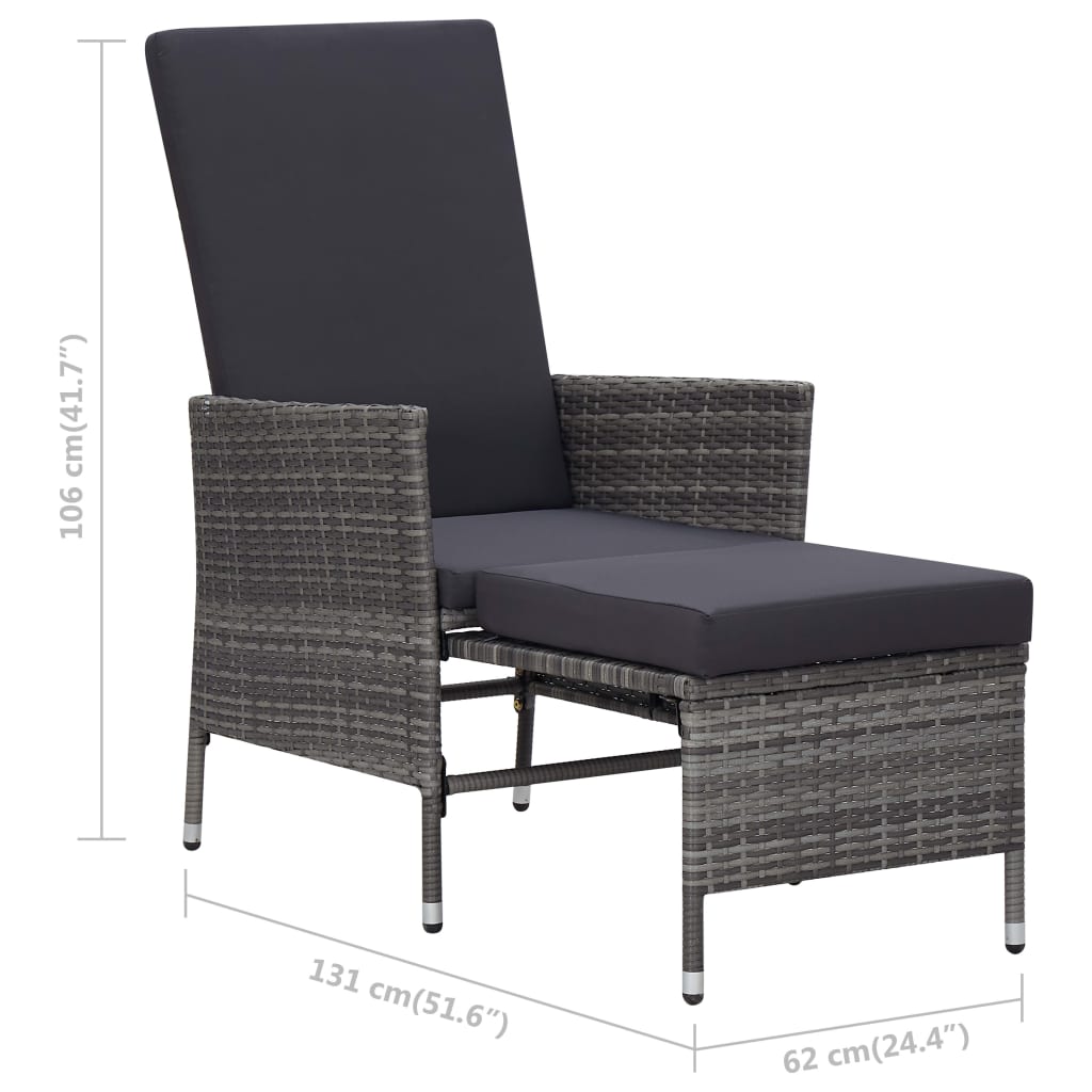 2-delige Loungeset met kussens poly rattan grijs is nu te koop bij PeponiXL, paradijselijk wonen!