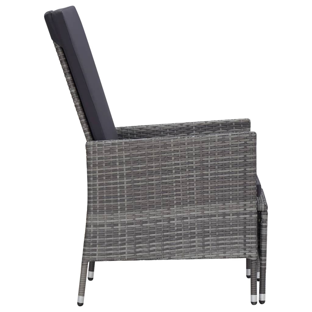 2-delige Loungeset met kussens poly rattan grijs is nu te koop bij PeponiXL, paradijselijk wonen!