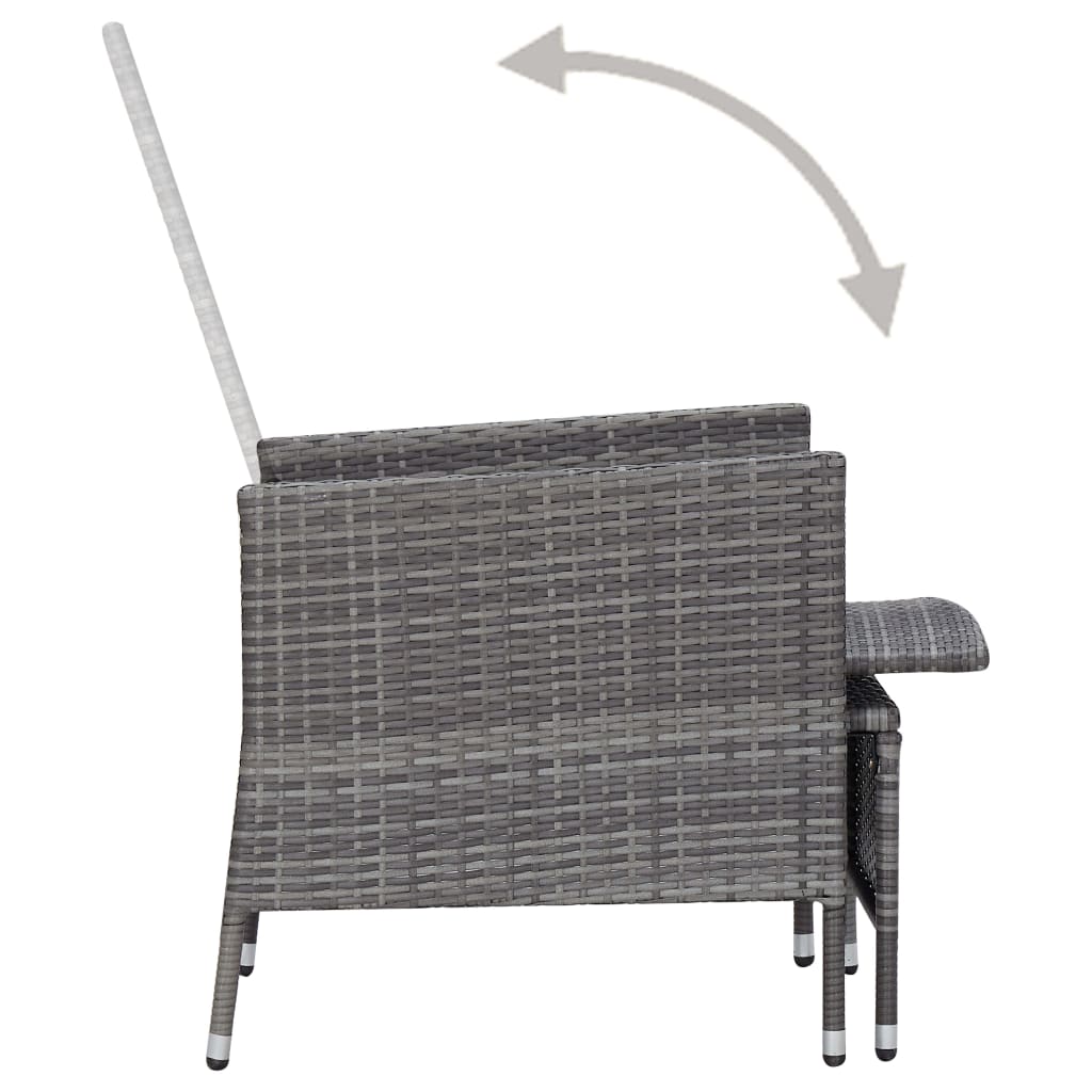 2-delige Loungeset met kussens poly rattan grijs is nu te koop bij PeponiXL, paradijselijk wonen!