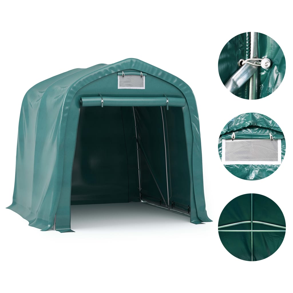 Garagetent 1,6x2,4 m PVC groen is nu te koop bij PeponiXL, paradijselijk wonen!