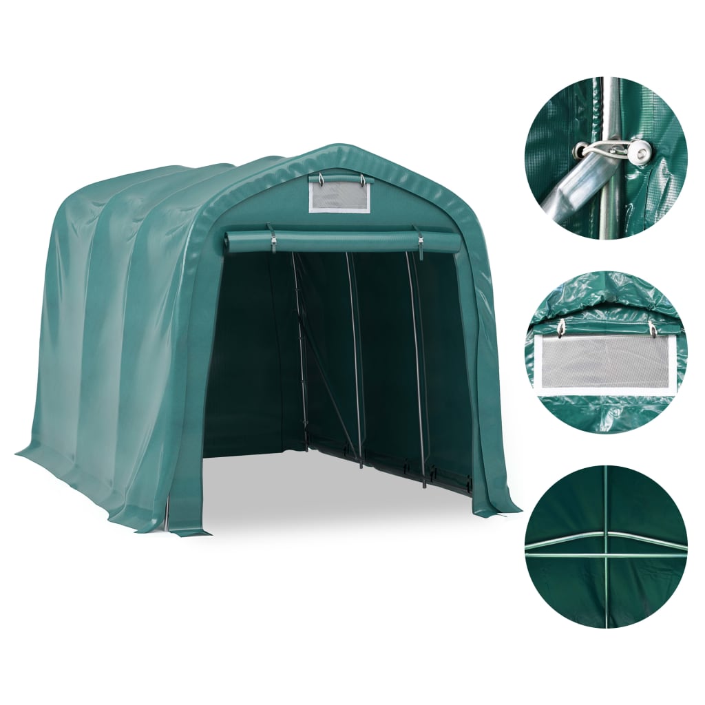 Garagetent 2,4x3,6 m PVC groen is nu te koop bij PeponiXL, paradijselijk wonen!