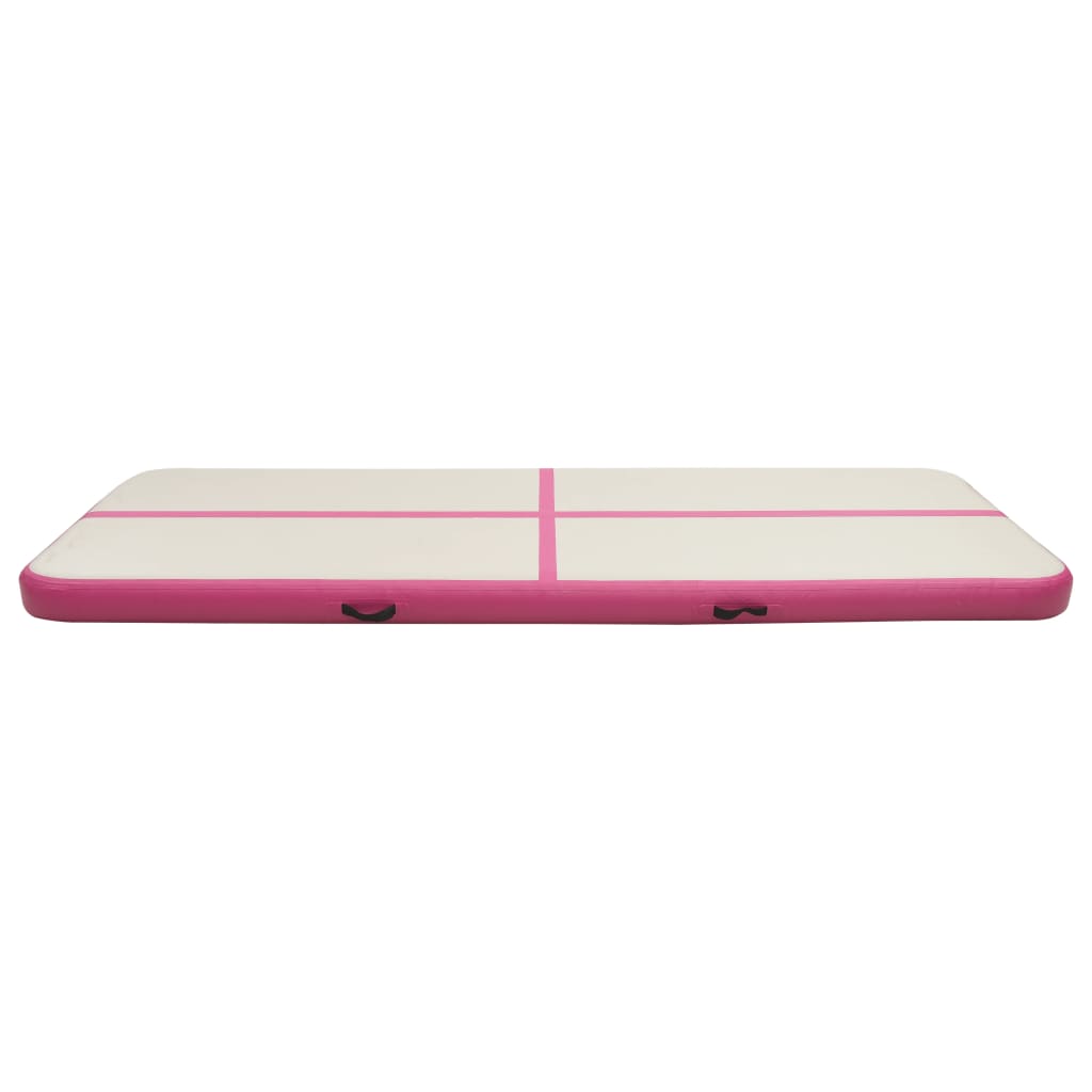 Gymnastiekmat met pomp opblaasbaar 400x100x15 cm PVC roze is nu te koop bij PeponiXL, paradijselijk wonen!