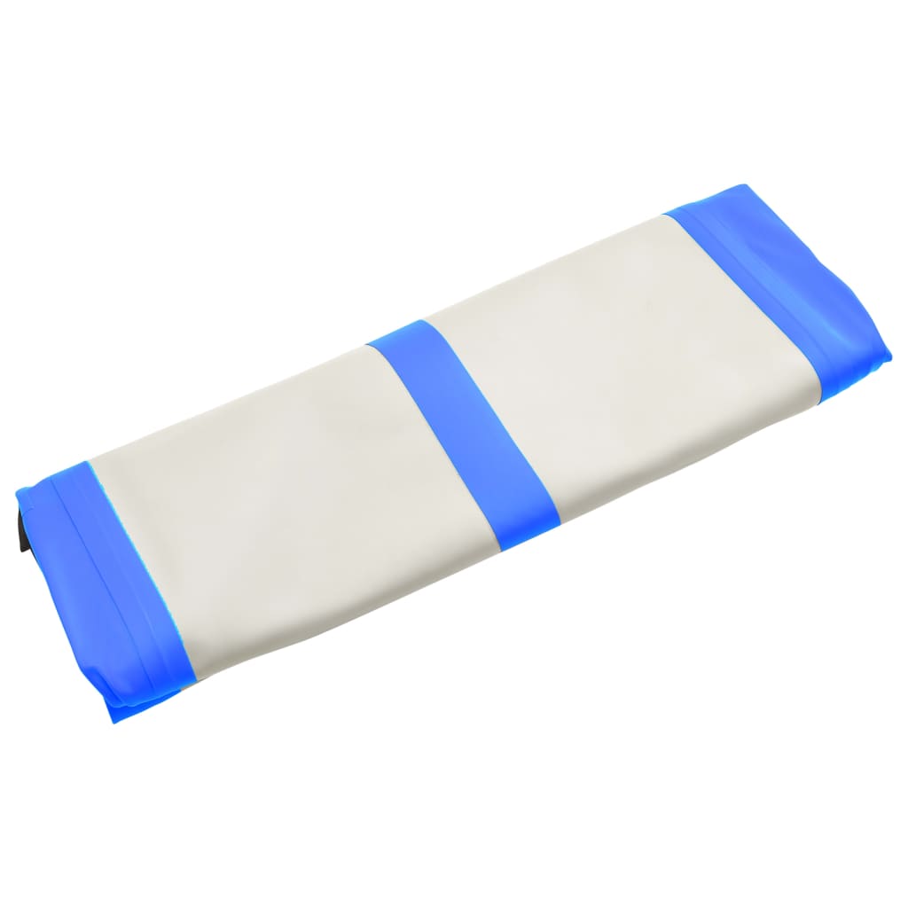 Gymnastiekmat met pomp opblaasbaar 400x100x15 cm PVC blauw is nu te koop bij PeponiXL, paradijselijk wonen!