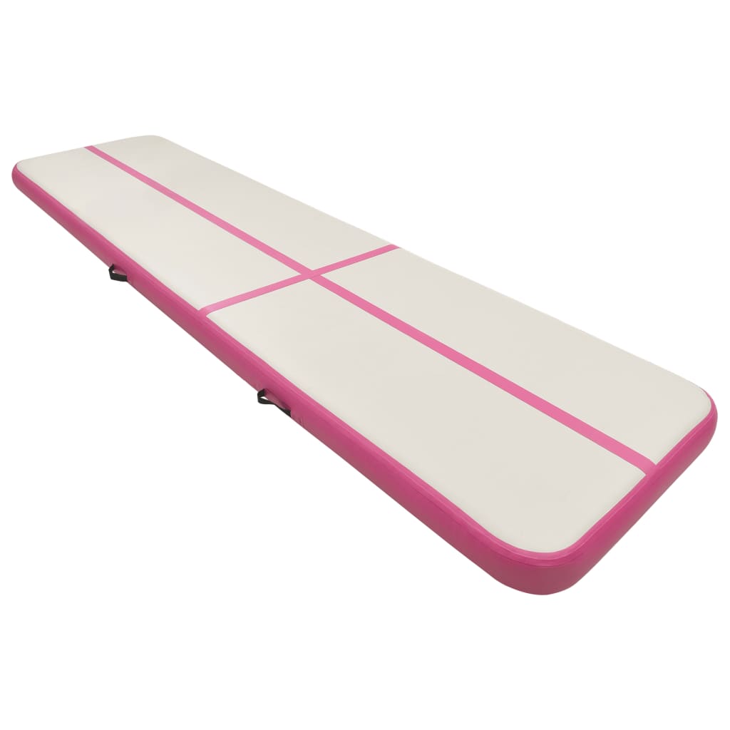 Gymnastiekmat met pomp opblaasbaar 700x100x15 cm PVC roze is nu te koop bij PeponiXL, paradijselijk wonen!