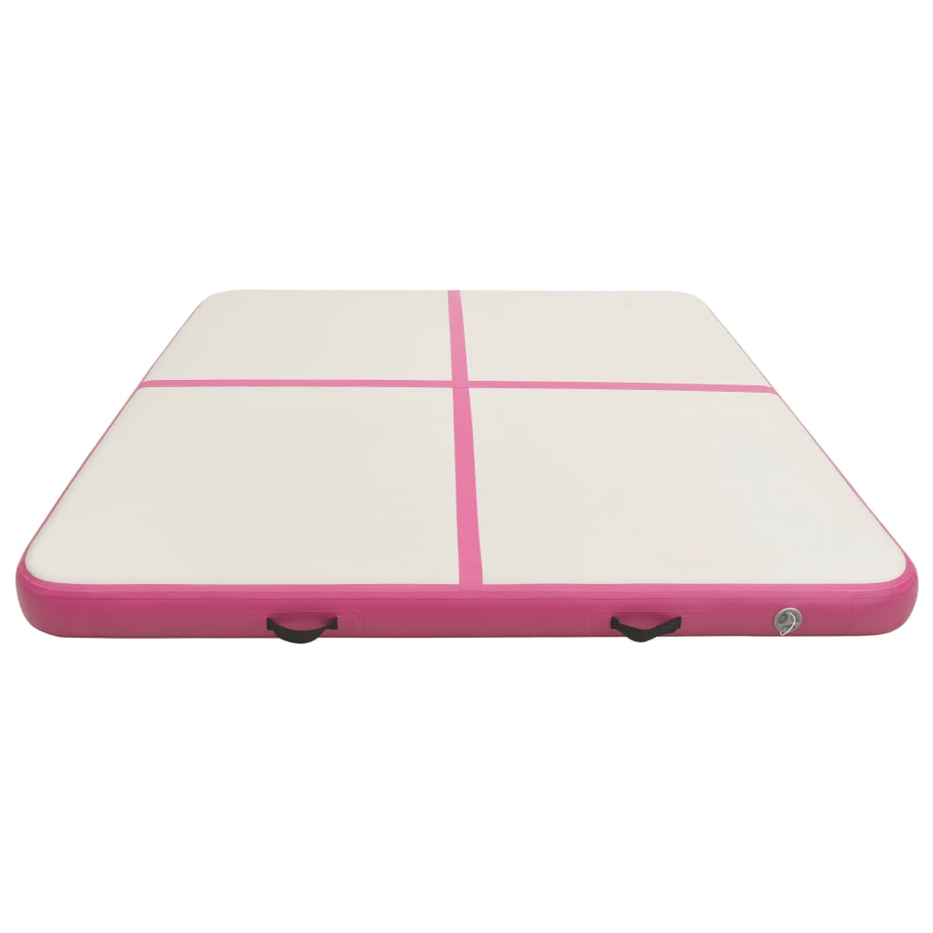 Gymnastiekmat met pomp opblaasbaar 200x200x10 cm PVC roze is nu te koop bij PeponiXL, paradijselijk wonen!