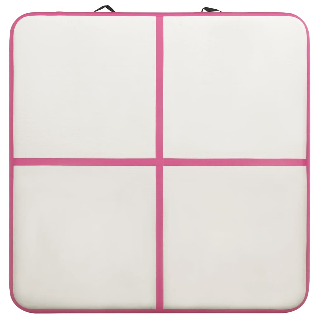 Gymnastiekmat met pomp opblaasbaar 200x200x10 cm PVC roze is nu te koop bij PeponiXL, paradijselijk wonen!