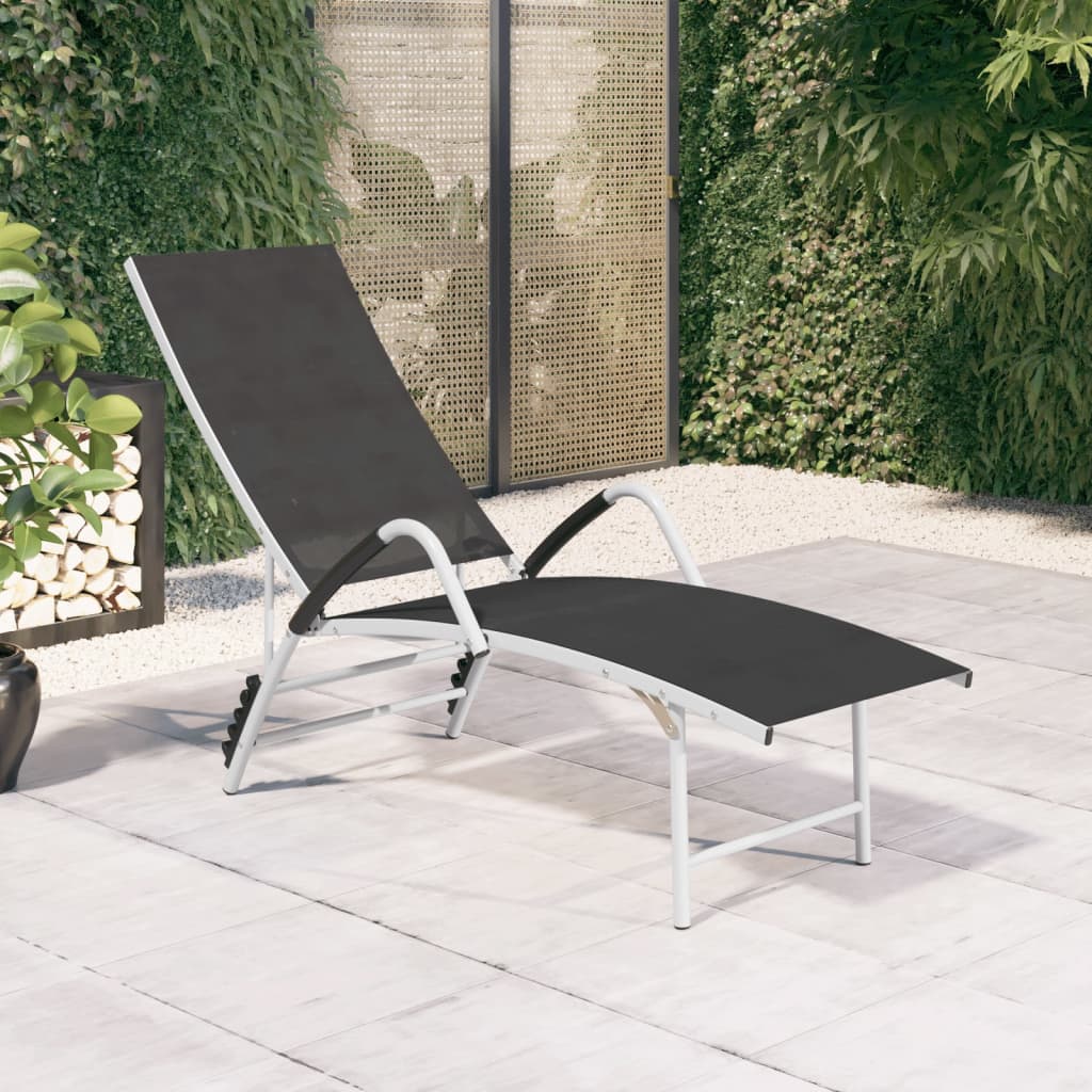 Ligbed textileen en aluminium zwart is nu te koop bij PeponiXL, paradijselijk wonen!