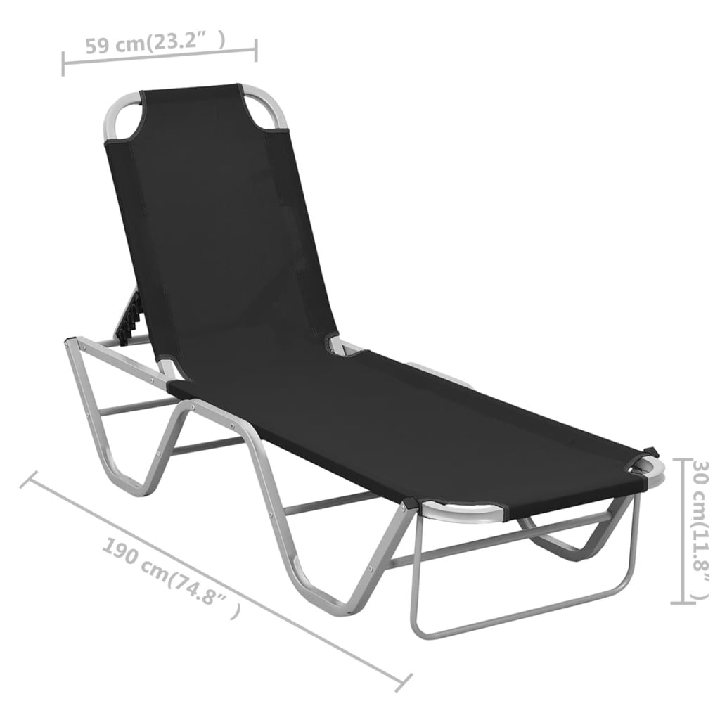 Ligbed aluminium en textileen zwart is nu te koop bij PeponiXL, paradijselijk wonen!