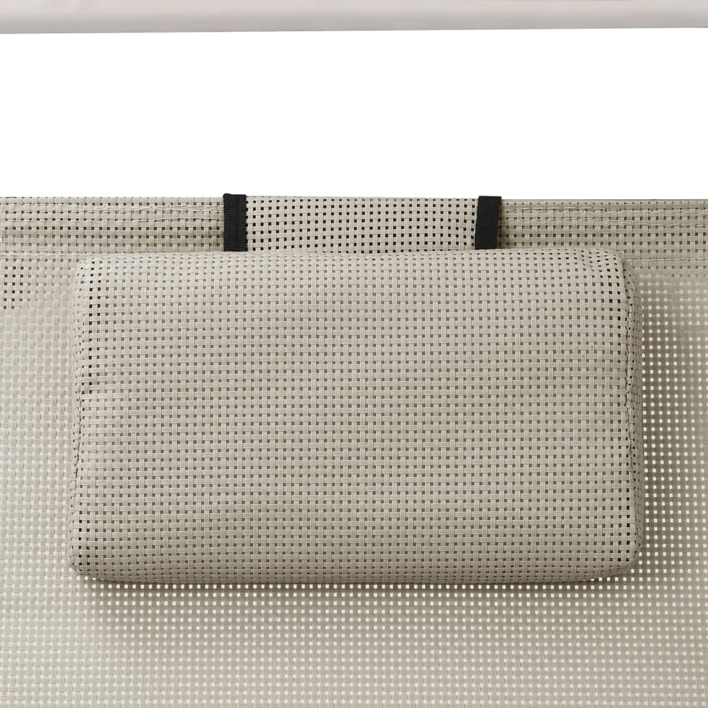 Ligbed tweepersoons met luifel textileen crèmekleurig is nu te koop bij PeponiXL, paradijselijk wonen!