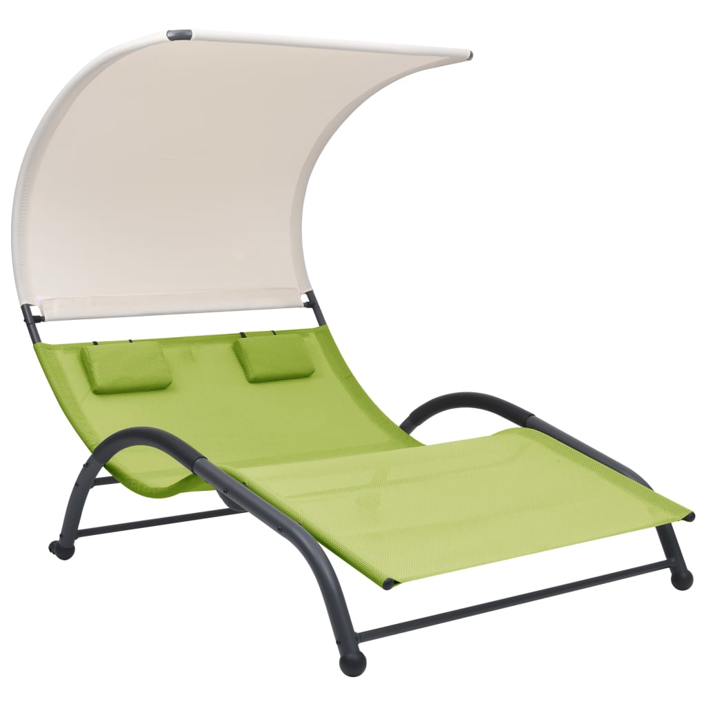 Ligbed tweepersoons met luifel textileen groen is nu te koop bij PeponiXL, paradijselijk wonen!