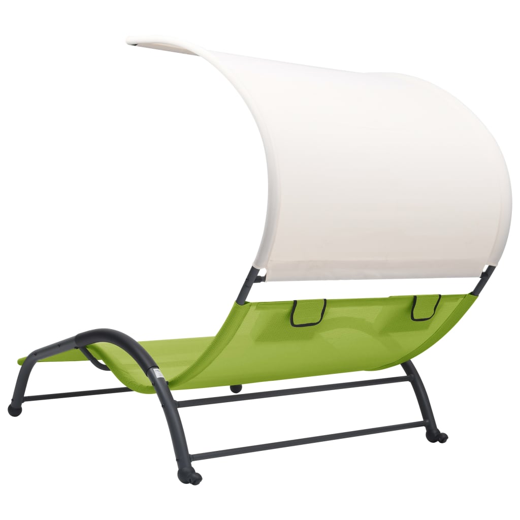 Ligbed tweepersoons met luifel textileen groen is nu te koop bij PeponiXL, paradijselijk wonen!