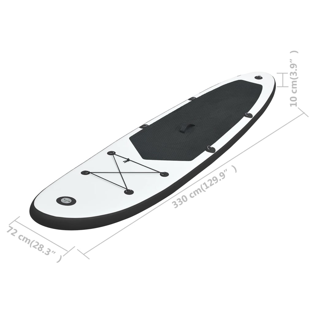 Stand-up paddleboard opblaasbaar zwart en wit is nu te koop bij PeponiXL, paradijselijk wonen!