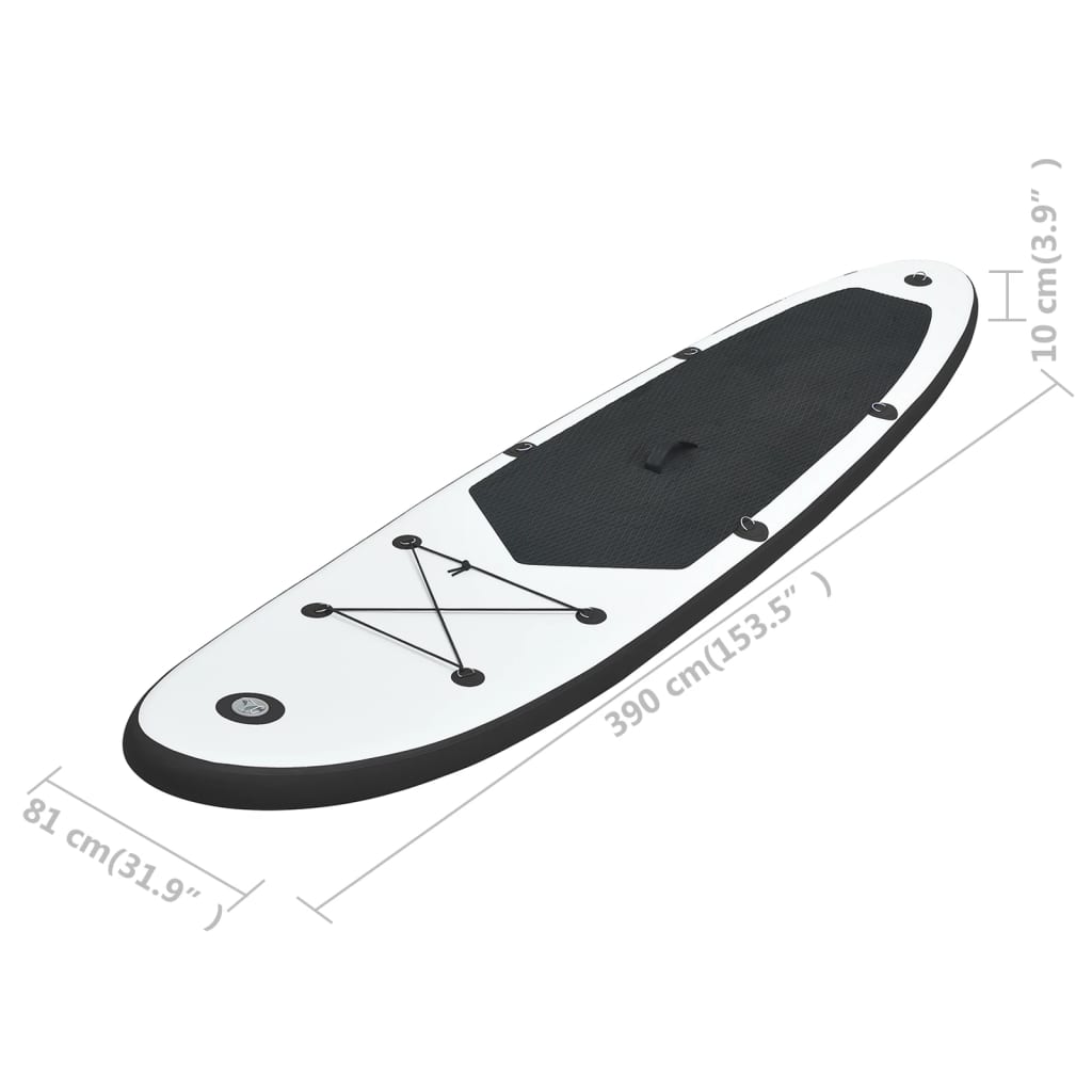 Stand Up Paddleboardset opblaasbaar zwart en wit is nu te koop bij PeponiXL, paradijselijk wonen!