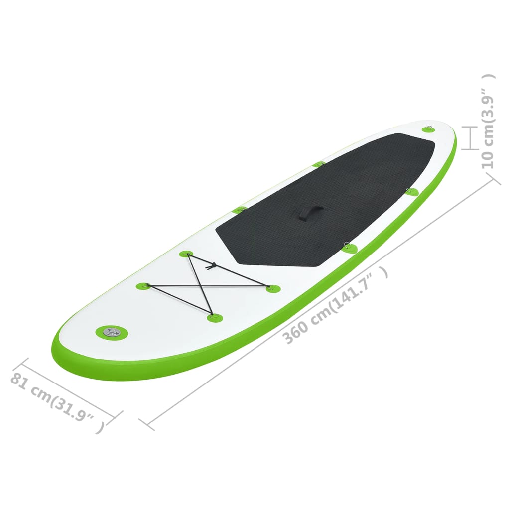 Stand Up Paddleboardset opblaasbaar groen en wit is nu te koop bij PeponiXL, paradijselijk wonen!