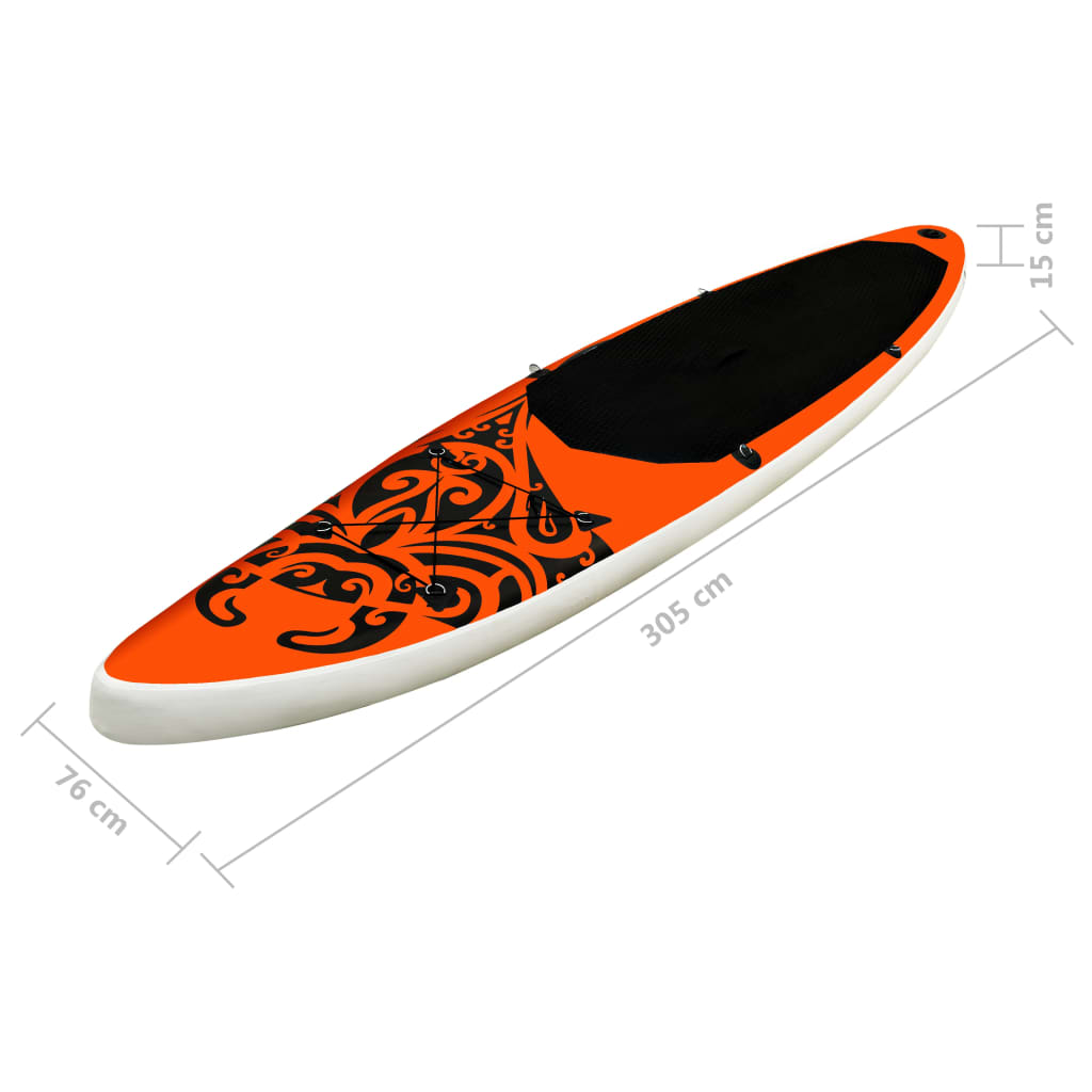 Stand Up Paddleboardset opblaasbaar 305x76x15 cm oranje is nu te koop bij PeponiXL, paradijselijk wonen!