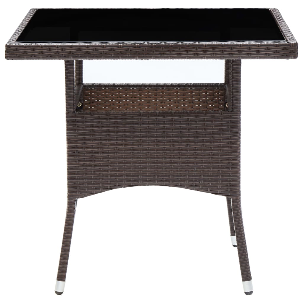 Tuintafel poly rattan bruin is nu te koop bij PeponiXL, paradijselijk wonen!