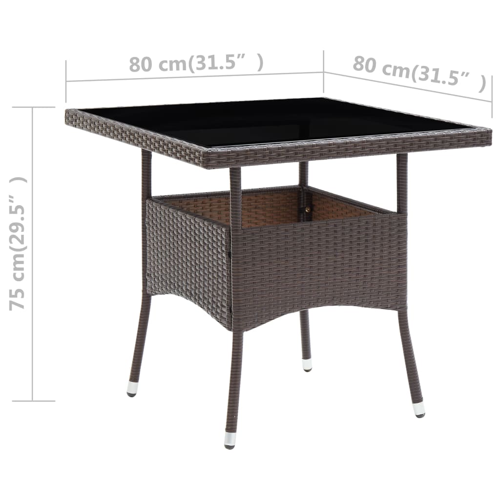 Tuintafel poly rattan bruin is nu te koop bij PeponiXL, paradijselijk wonen!