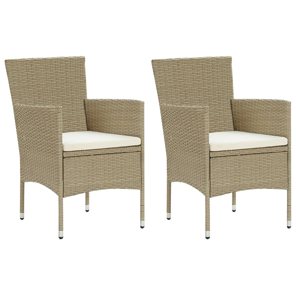 Tuinstoelen 2 st poly rattan beige is nu te koop bij PeponiXL, paradijselijk wonen!