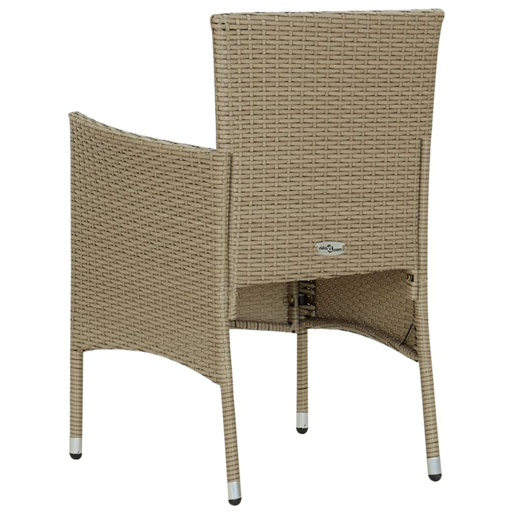 Tuinstoelen 2 st poly rattan beige is nu te koop bij PeponiXL, paradijselijk wonen!