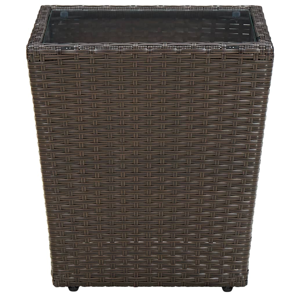 Salontafel 41,5x41,5x44 cm poly rattan en gehard glas bruin is nu te koop bij PeponiXL, paradijselijk wonen!
