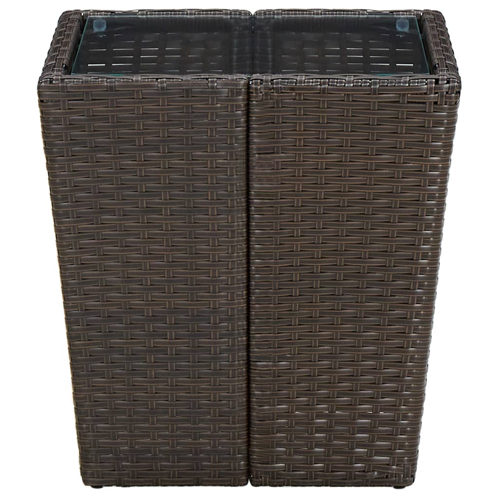 Salontafel 41,5x41,5x44 cm poly rattan en gehard glas bruin is nu te koop bij PeponiXL, paradijselijk wonen!