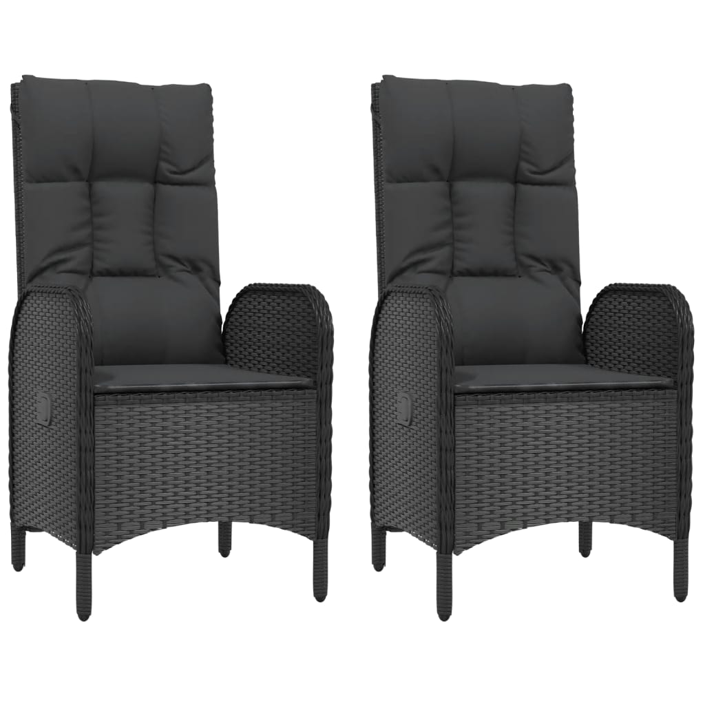 Tuinstoelen 2 st poly rattan zwart is nu te koop bij PeponiXL, paradijselijk wonen!