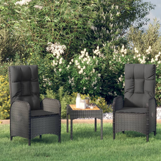 Tuinstoelen 2 st poly rattan zwart is nu te koop bij PeponiXL, paradijselijk wonen!