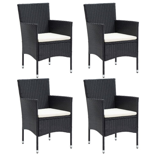 Tuinstoelen 4 st poly rattan zwart is nu te koop bij PeponiXL, paradijselijk wonen!