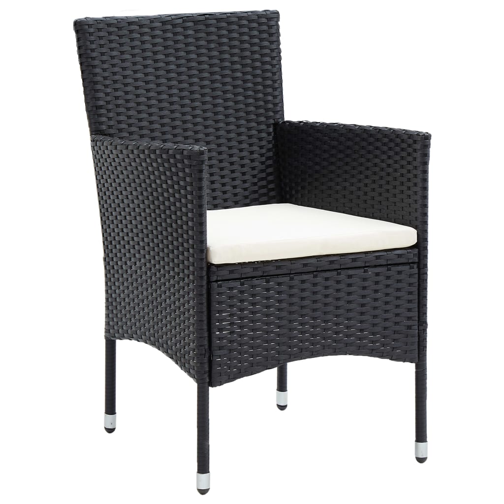Tuinstoelen 4 st poly rattan zwart is nu te koop bij PeponiXL, paradijselijk wonen!