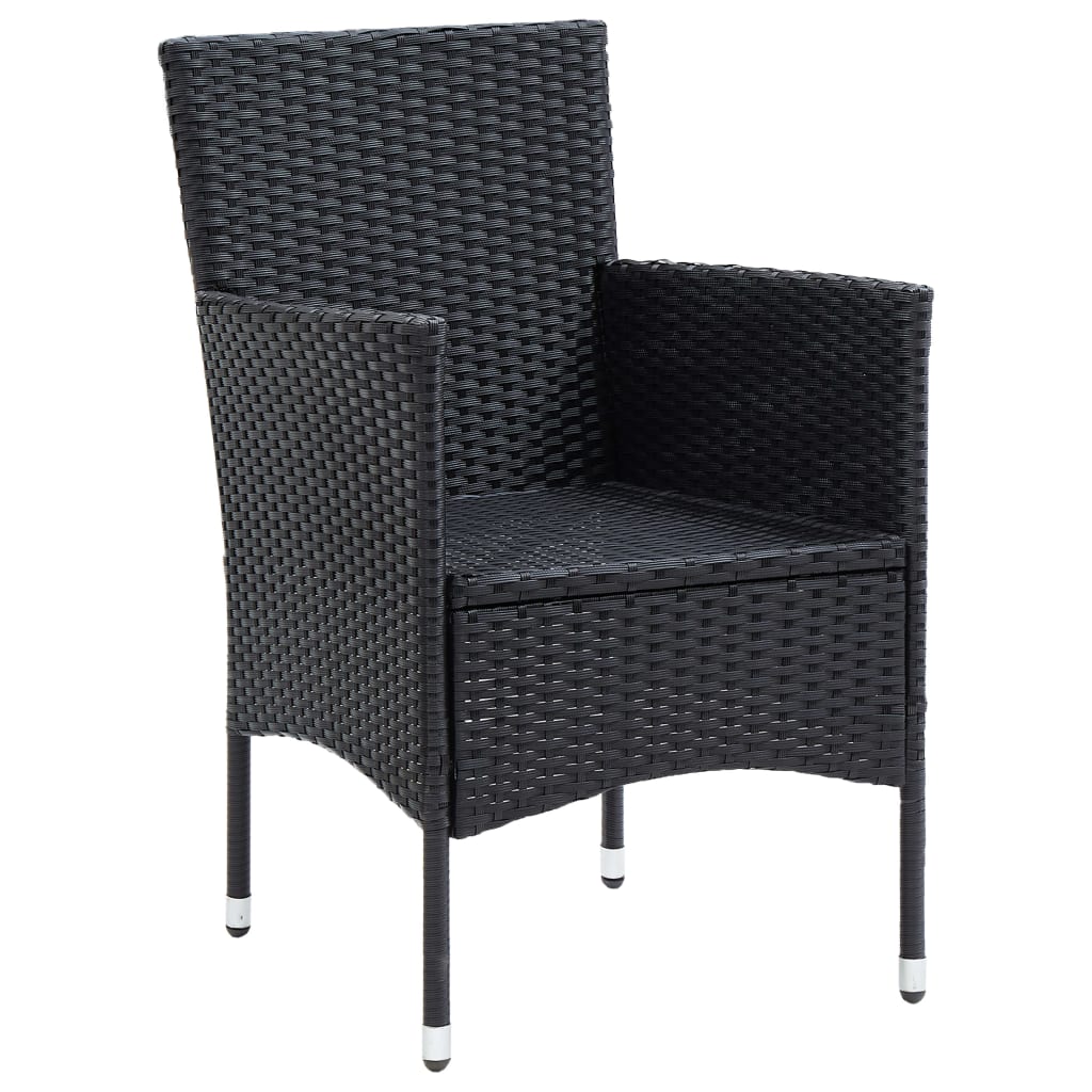 Tuinstoelen 4 st poly rattan zwart is nu te koop bij PeponiXL, paradijselijk wonen!